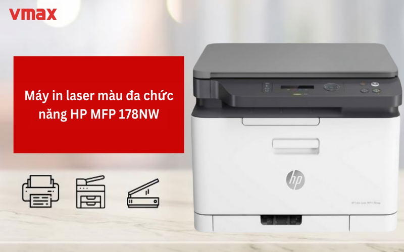 Máy in laser màu đa chức năng HP MFP 178NW in ấn sắc nét
