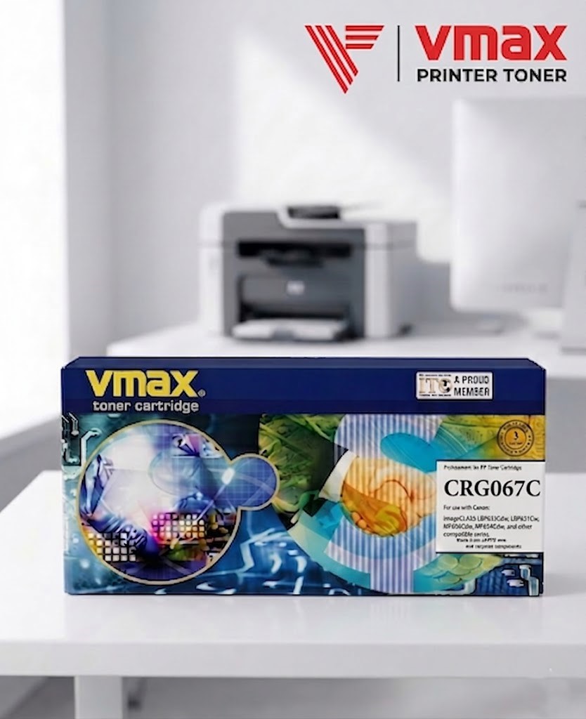 Mực laser VMAX CANON CRG 067 Xanh (Cyan-chíp 0%)